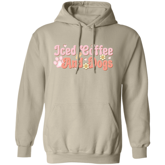 Iced Coffee and Dogs Retro Daisy Pullover Hoodie Hooded Sweatshirt