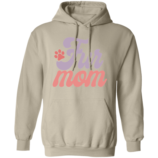 Fur Mom Dog Paw Print Pullover Hoodie Hooded Sweatshirt