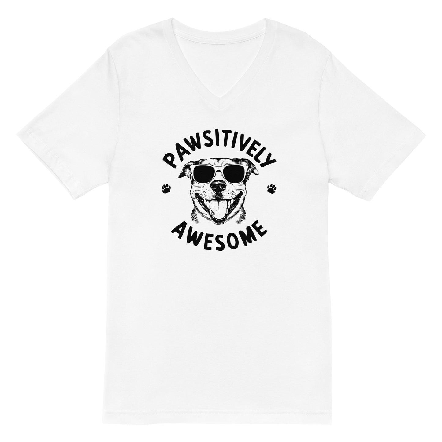 Pawsitively Awesome Woman's Short Sleeve V-Neck T-Shirt