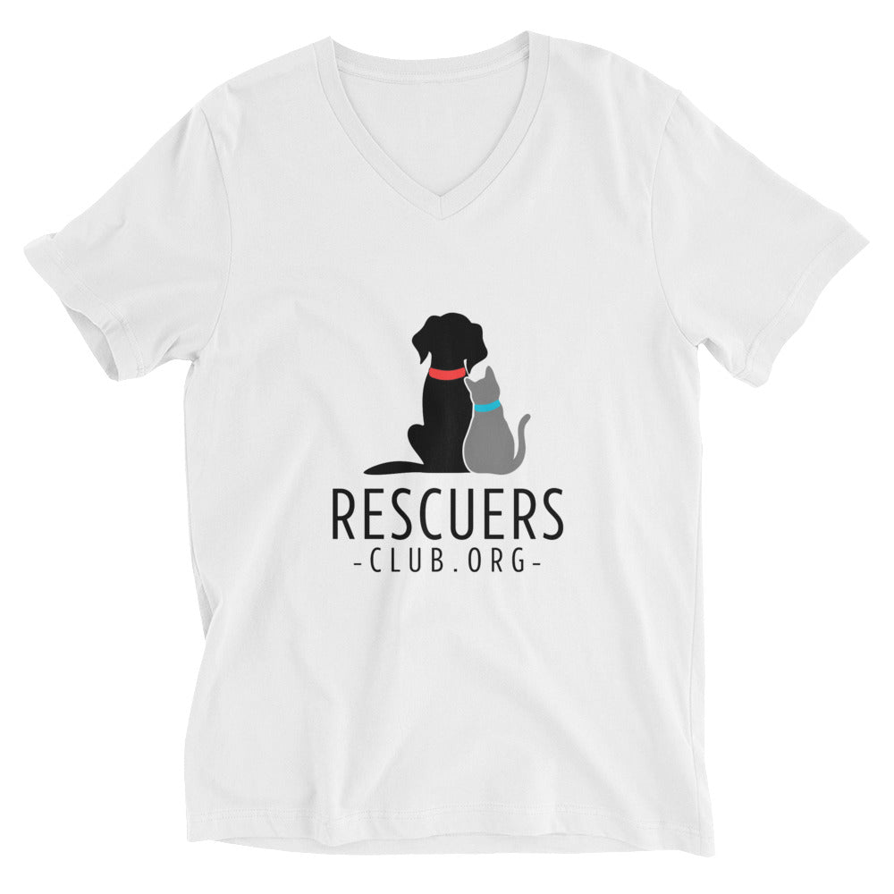 Official Rescuers Club Woman's Short Sleeve V-Neck T-Shirt