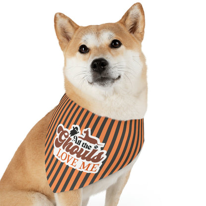 All the Ghouls Love Me Dog Halloween Dog Pet Bandana Collar