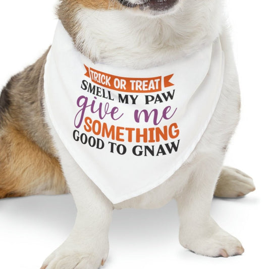 Trick or Treat Smell My Paw Give Me Something Good to Gnaw Halloween Dog Pet Bandana Collar