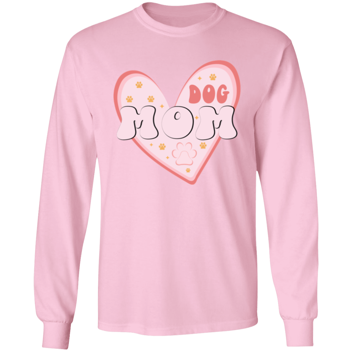 Dog Mom Heart Long Sleeve T-Shirt