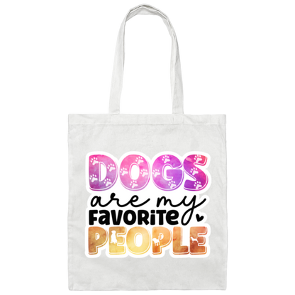 Dogs are my Favorite People Watercolor Canvas Tote Bag