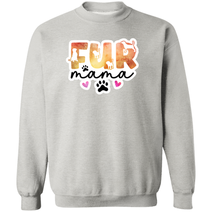 Fur Mama Dog Watercolor Crewneck Pullover Sweatshirt