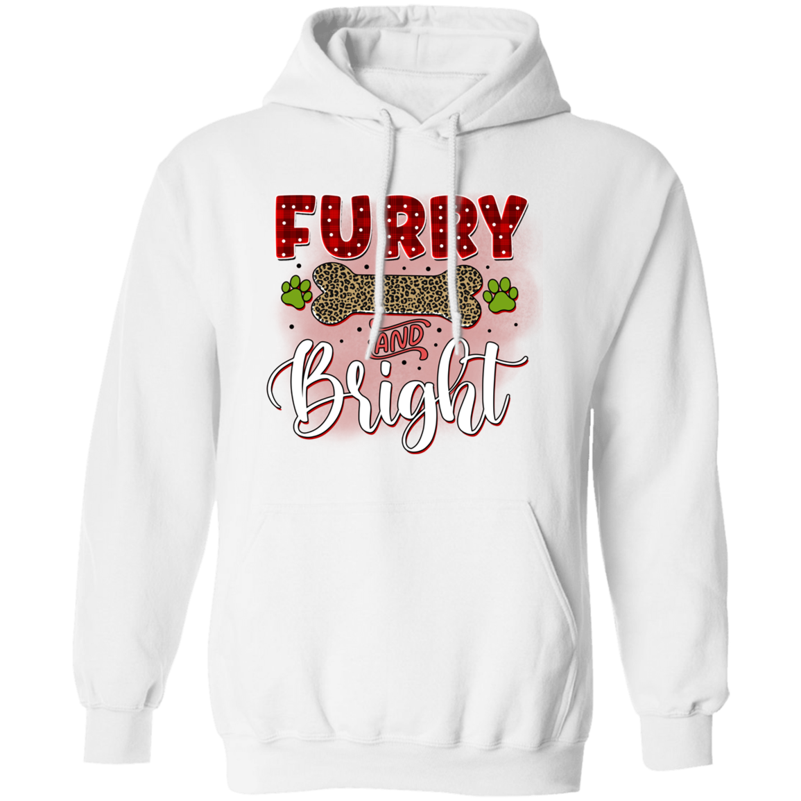 Furry & Bright Dog Christmas Pullover Hoodie Hooded Sweatshirt