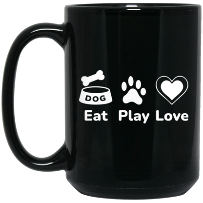 Eat Play Love - Black Mugs
