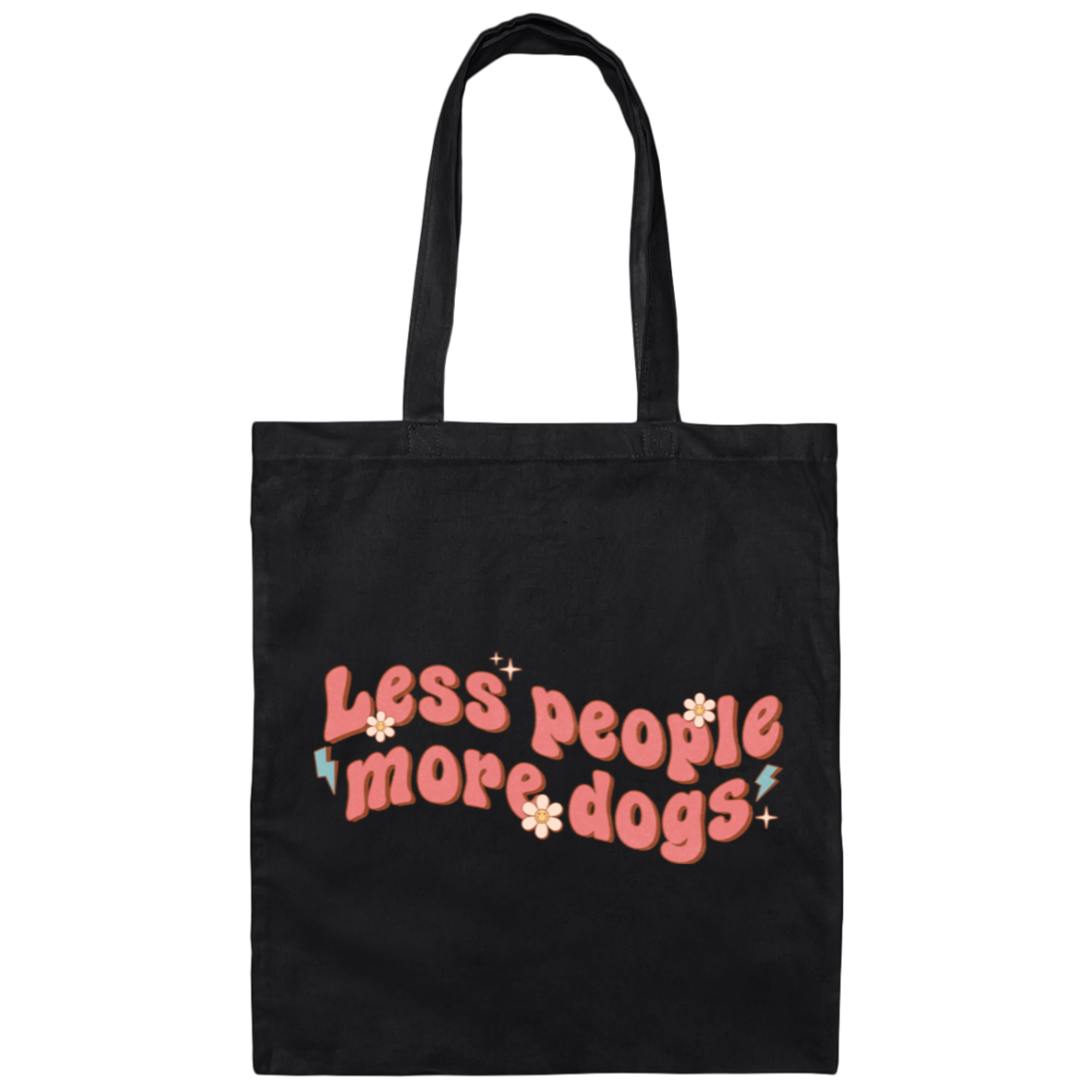 Less People More Dogs Canvas Tote Bag