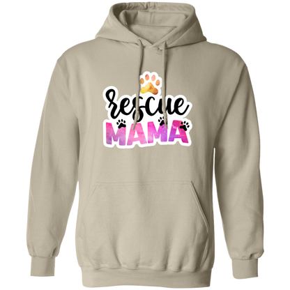 Rescue Mama Dog Paw Watercolor Pullover Hoodie Hooded Sweatshirt