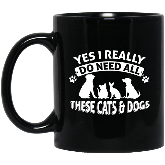 All These Dogs and Cats - Black Mugs