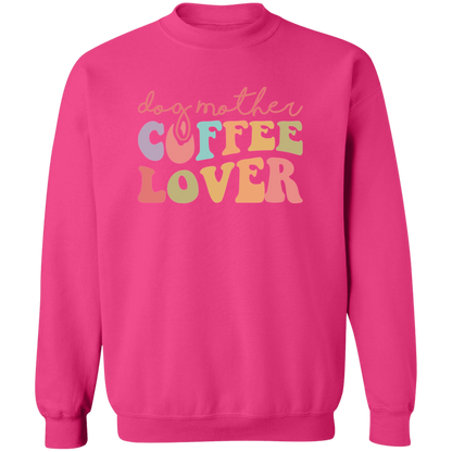 Dog Mother Coffee Lover Rescue Crewneck Pullover Sweatshirt