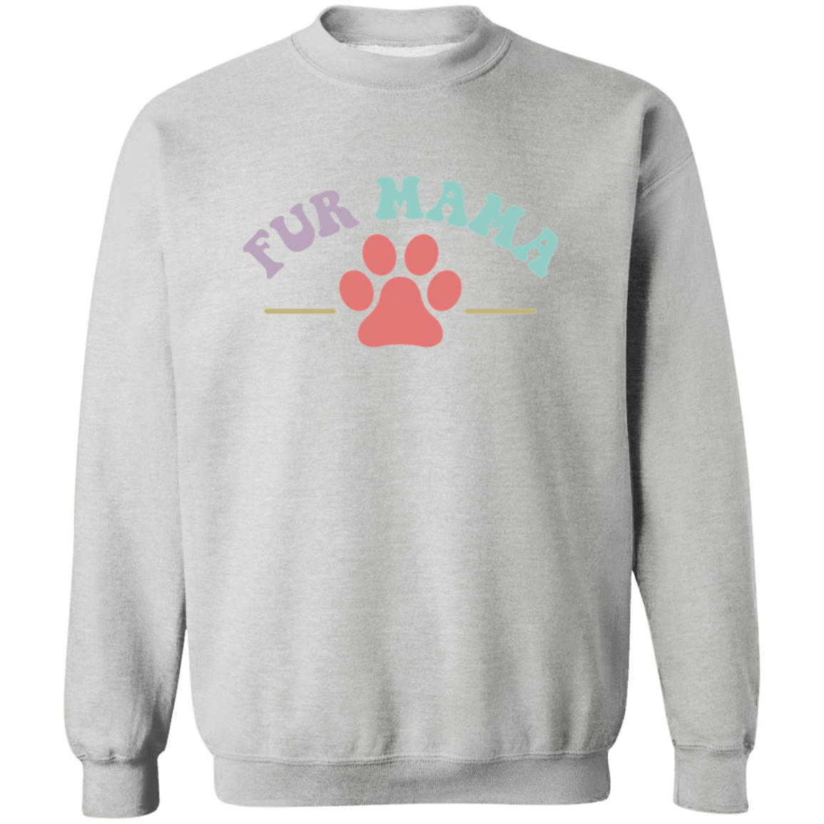 Fur Mama Paw Print Dog Rescue Crewneck Pullover Sweatshirt