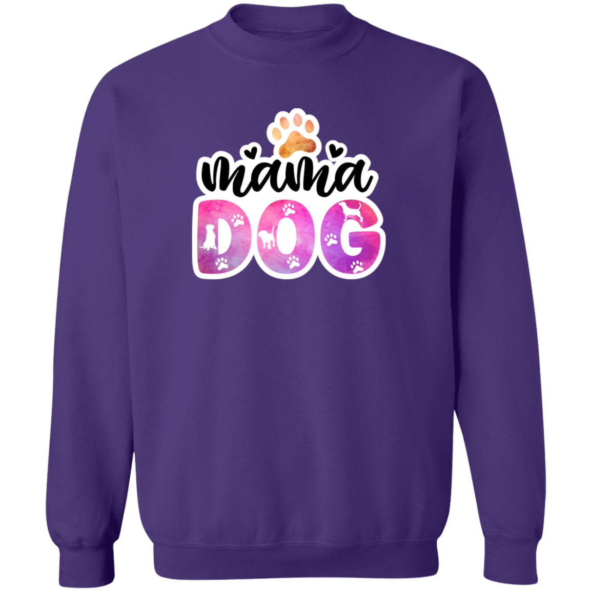 Mama Dog Paw Watercolor Crewneck Pullover Sweatshirt