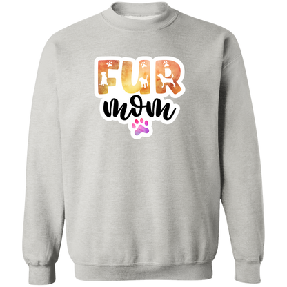 Fur Mom Dog Paw Watercolor Crewneck Pullover Sweatshirt