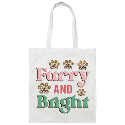 Furry & Bright Dog Christmas Canvas Tote Bag