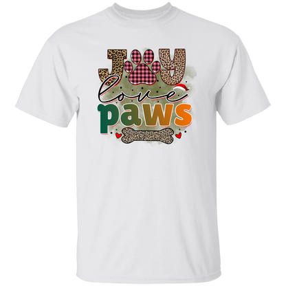 Joy Love Paws Christmas Dog T-Shirt