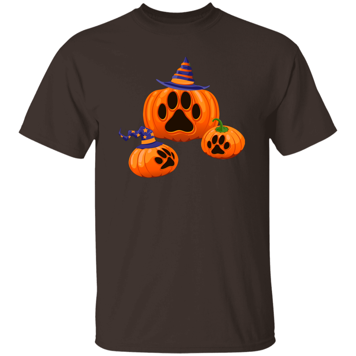 Halloween Paw Print Pumpkin T-Shirt