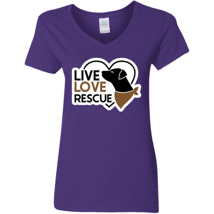 Live Love Rescue Dog Ladies' V-Neck T-Shirt