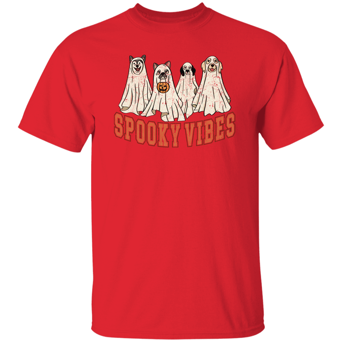 Retro Spooky Vibes Halloween Dogs T-Shirt