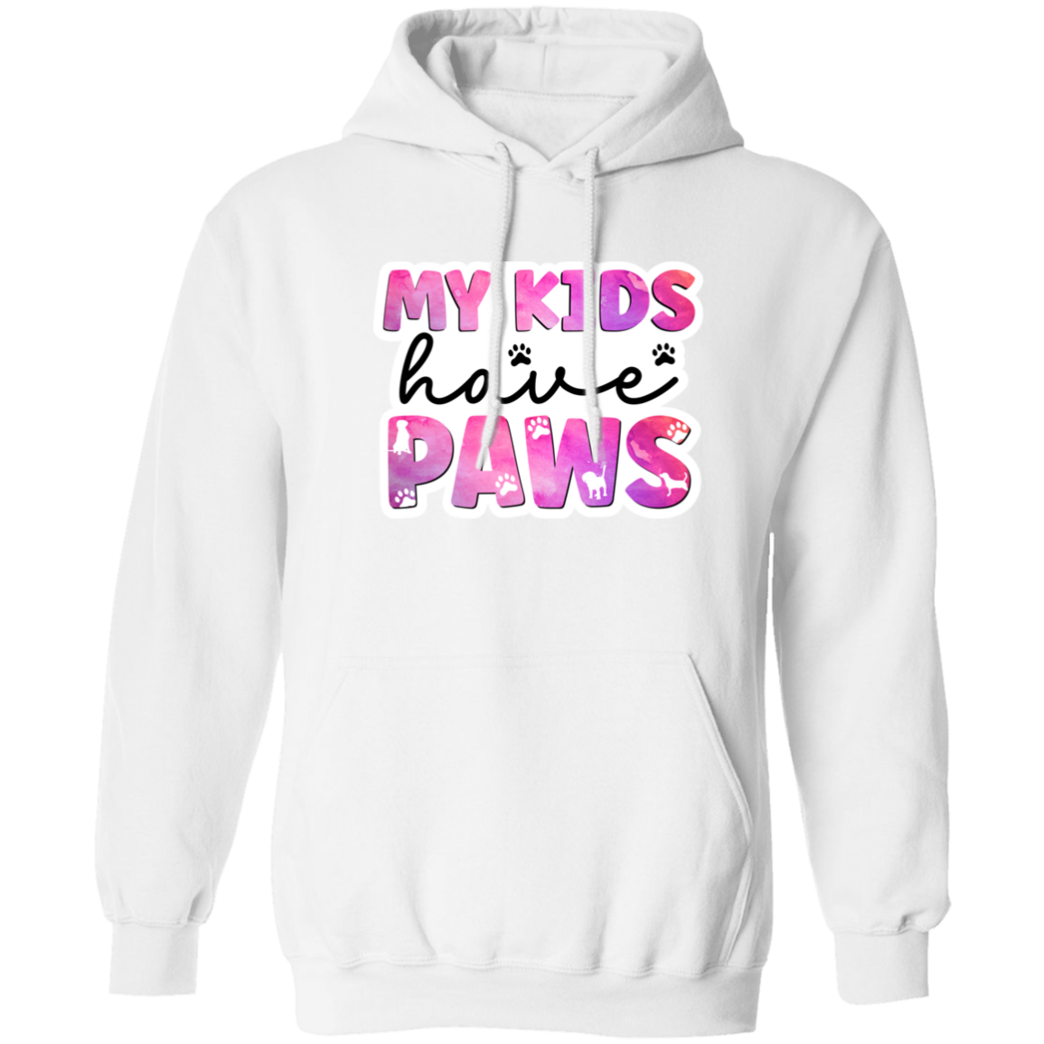 My Kids Have Paws Dog Mom Watercolor Pullover Hoodie Hooded Sweatshirt