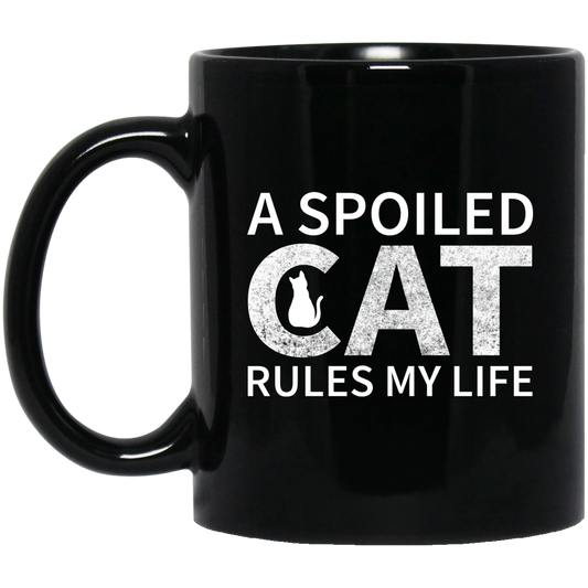 Spoiled Cat - Black Mugs
