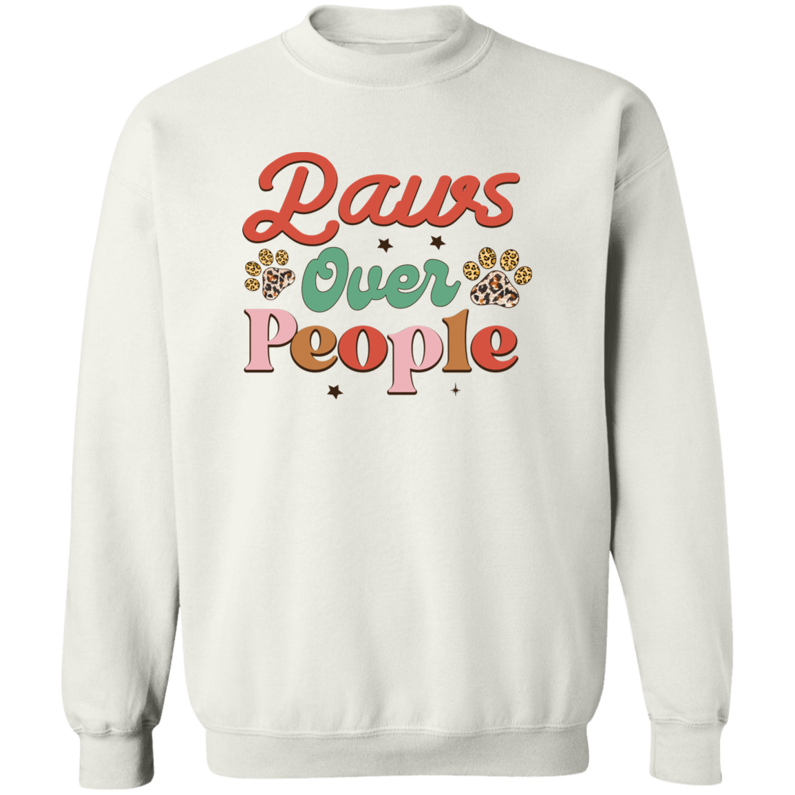Paws Over People Dog Christmas Crewneck Pullover Sweatshirt