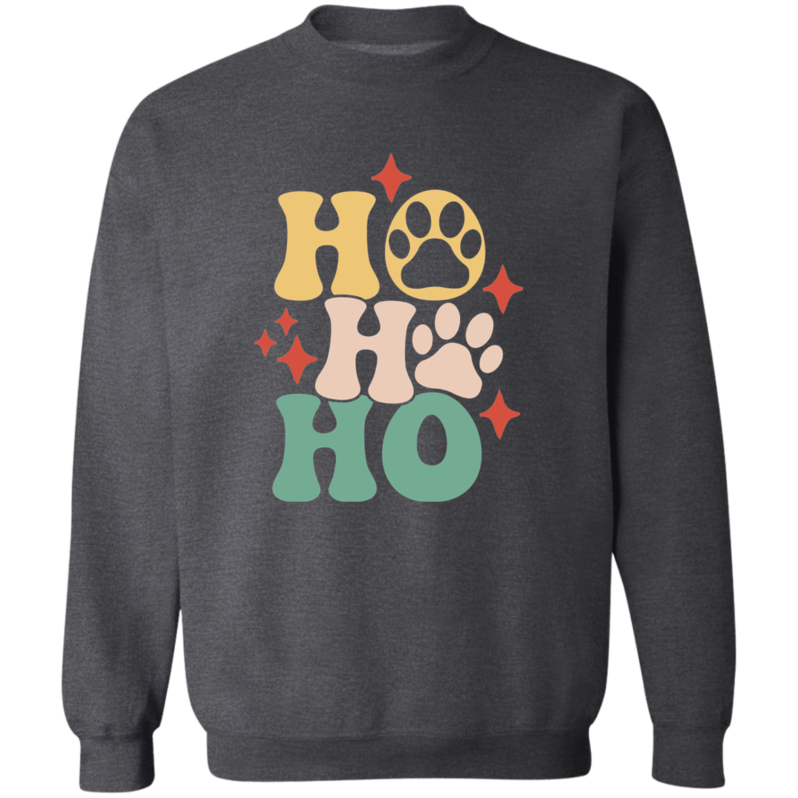 Ho Ho Ho Paws Dog Christmas Crewneck Pullover Sweatshirt