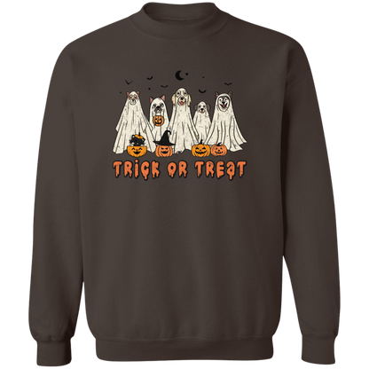 Trick or Treat Pups Halloween Dogs Crewneck Pullover Sweatshirt