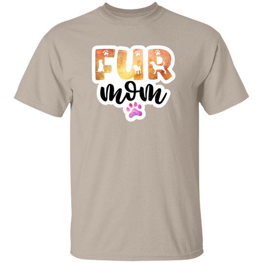 Fur Mom Dog Paw Watercolor T-Shirt