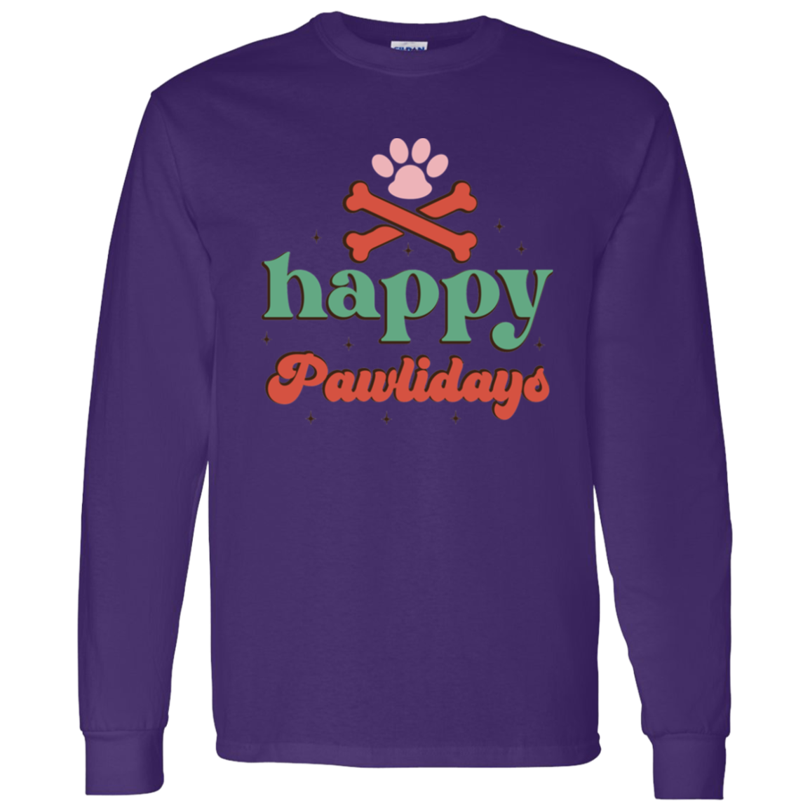 Happy Pawlidays Christmas Dog Long Sleeve T-Shirt