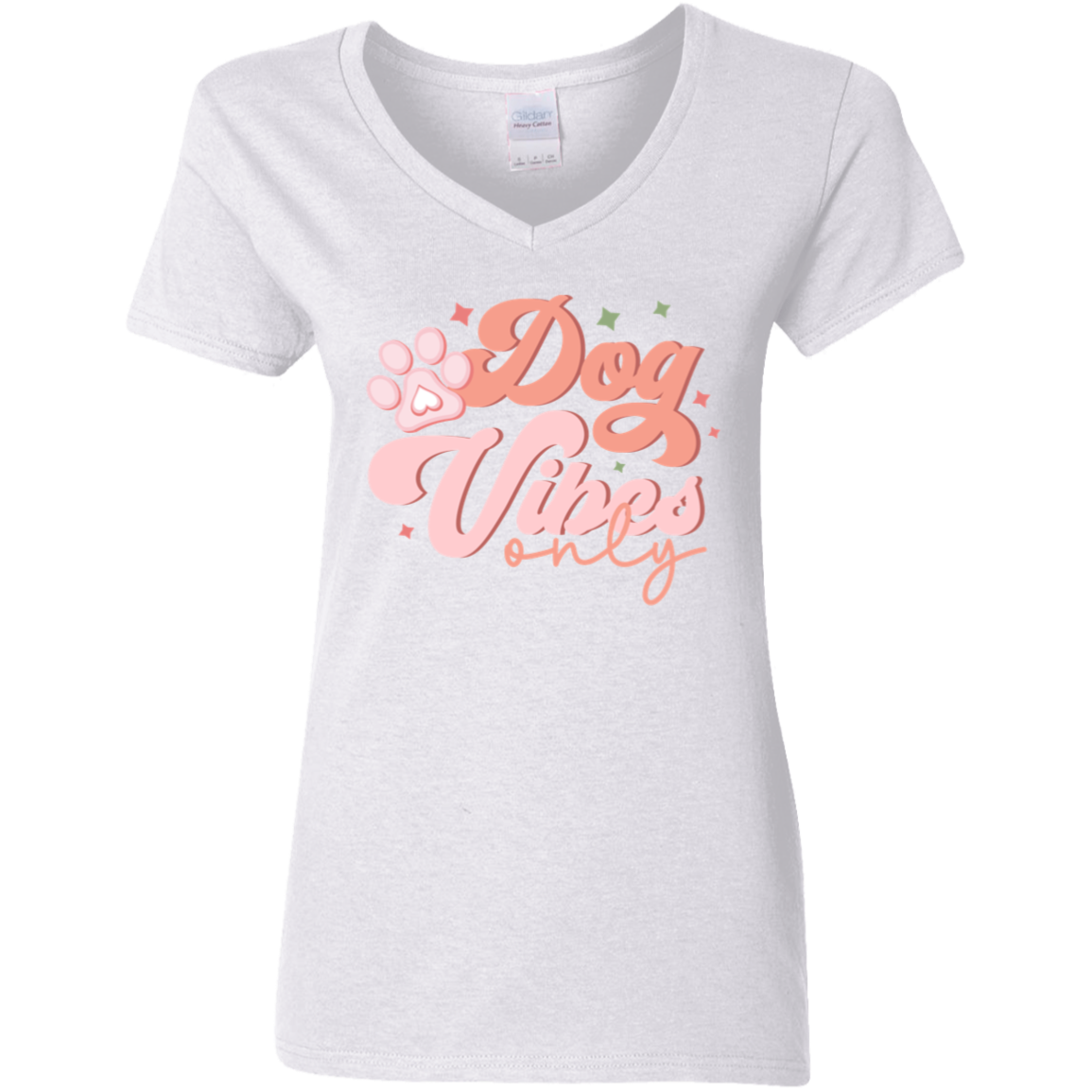 Dog Vibes Only  Ladies' V-Neck T-Shirt