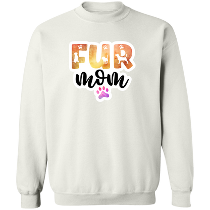 Fur Mom Dog Paw Watercolor Crewneck Pullover Sweatshirt