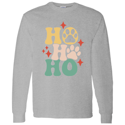 Ho Ho Ho Paws Dog Christmas Long Sleeve T-Shirt