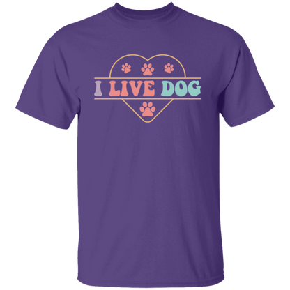 I Live Dog Paw Print T-Shirt