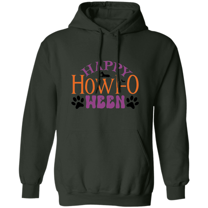 Happy Howl-o-ween Halloween Paw Print & Dog Pullover Hoodie