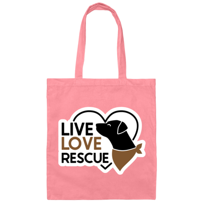Live Love Rescue Dog Canvas Tote Bag