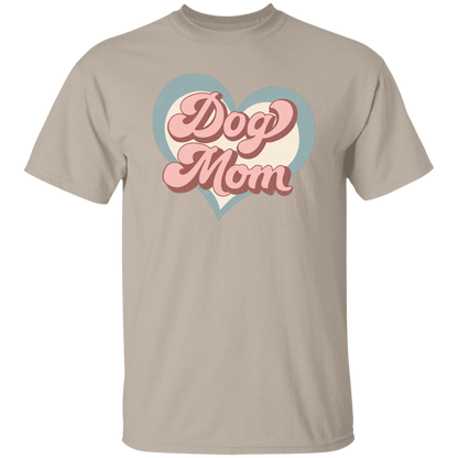 Dog Mom Retro Print with Hearts T-Shirt