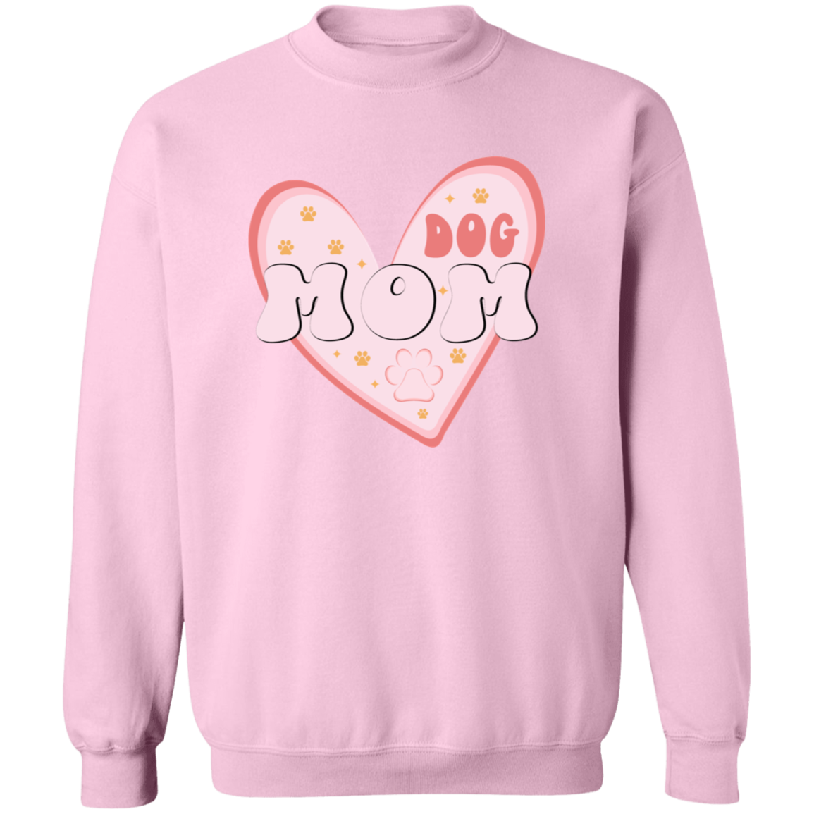 Dog Mom Heart Crewneck Pullover Sweatshirt