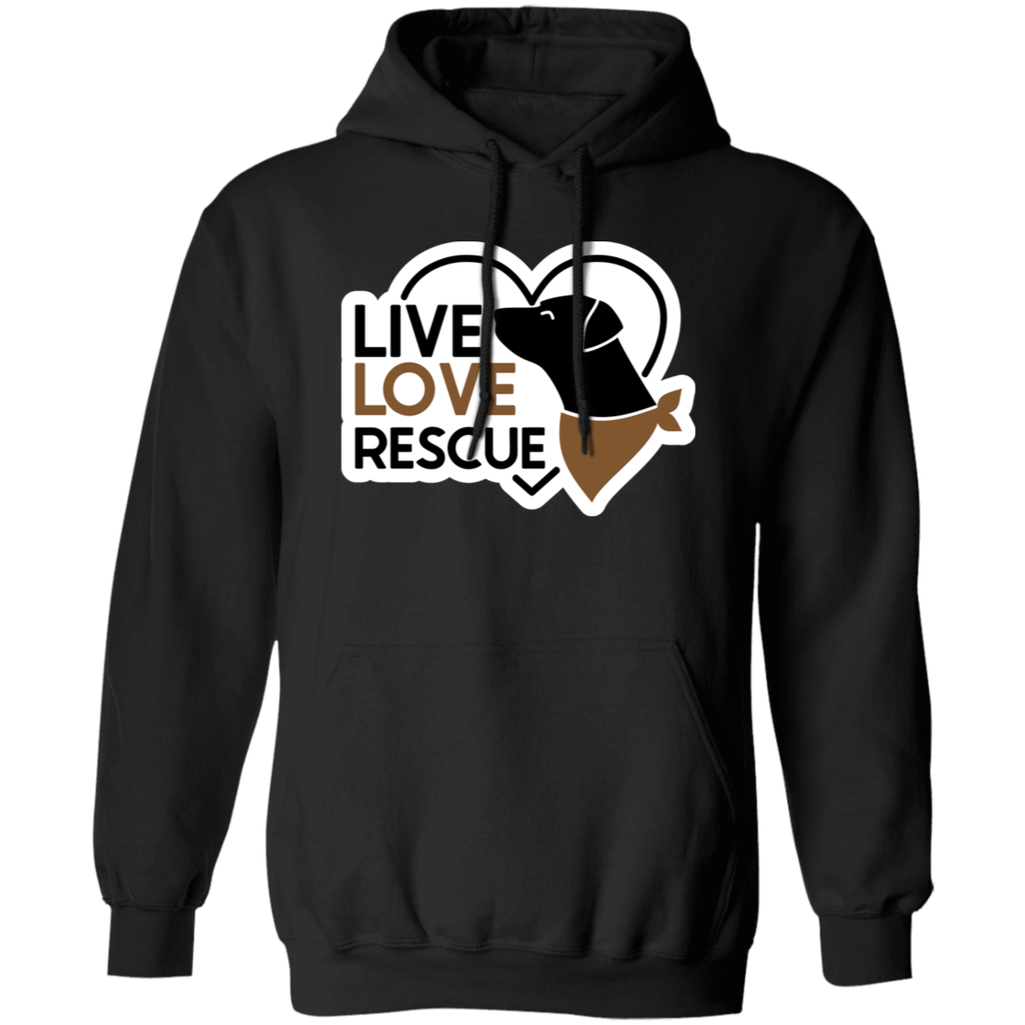 Live Love Rescue Dog Pullover Hoodie Hooded Sweatshirt