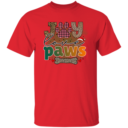 Joy Love Paws Christmas Dog T-Shirt