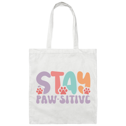 Stay Pawsitive Dog Rescue Canvas Tote Bag