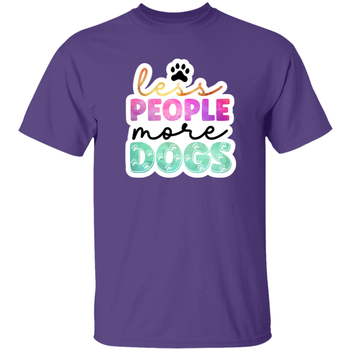 Less People More Dogs Watercolor T-Shirt