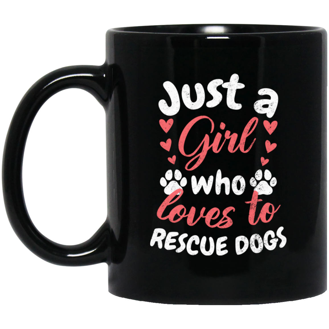 Girl Rescues Dogs - Black Mugs