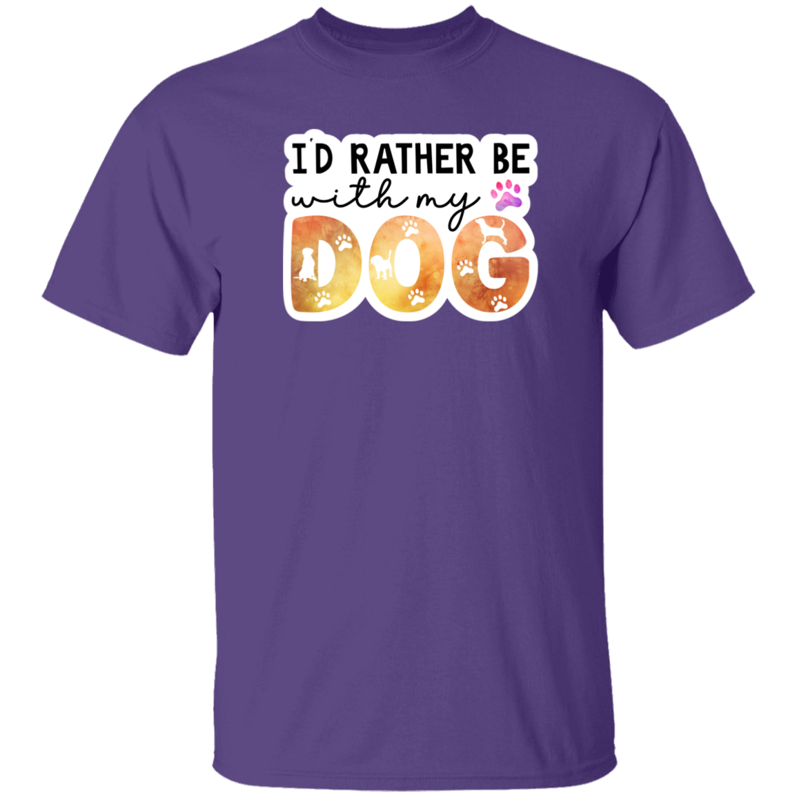 I'd Rather Be With My Dog Watercolor T-Shirt
