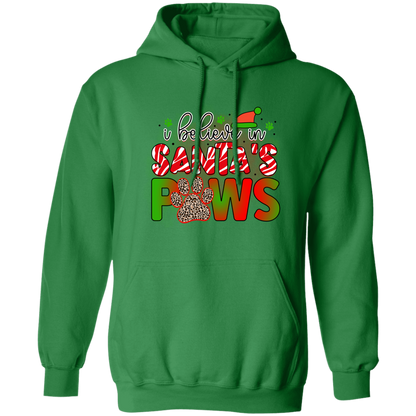 I Believe in Santa Paws Dog Christmas Pullover Hoodie Hooded Sweatshirt