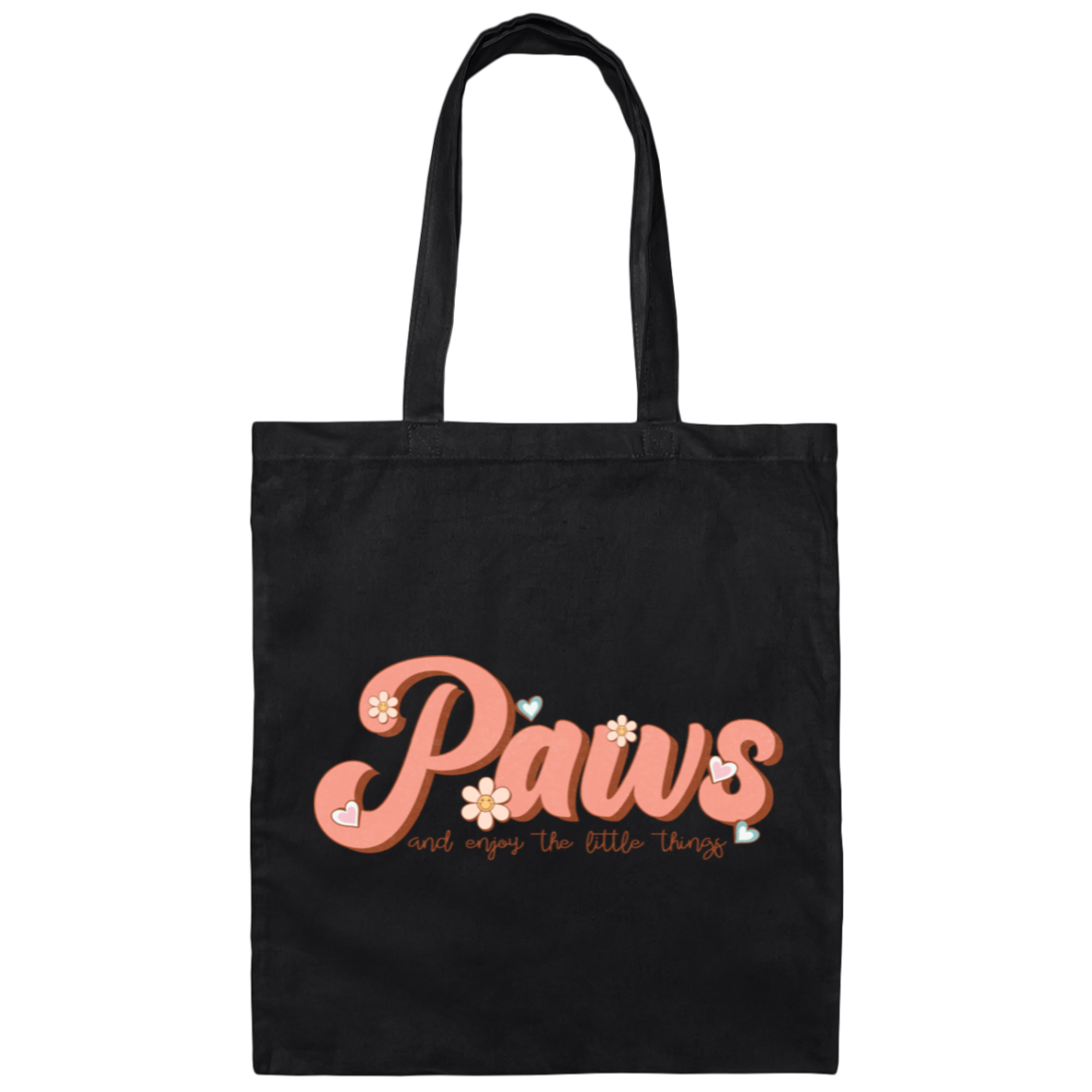 Paws and Enjoy the Little Things Canvas Tote Bag