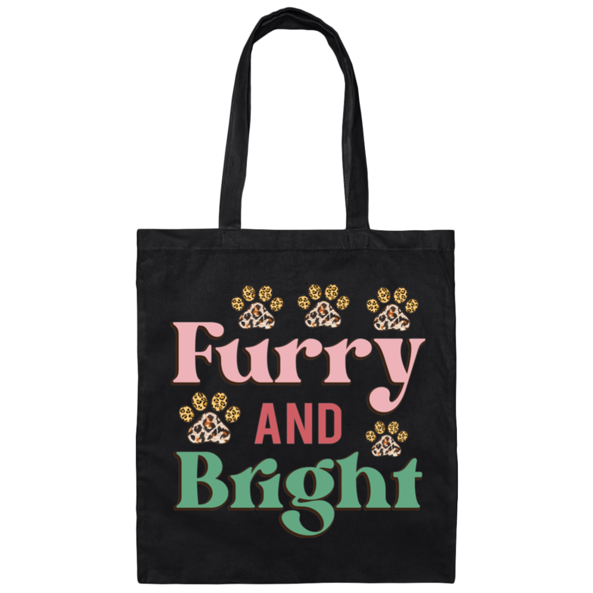 Furry & Bright Dog Christmas Canvas Tote Bag