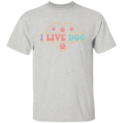 I Live Dog Paw Print T-Shirt