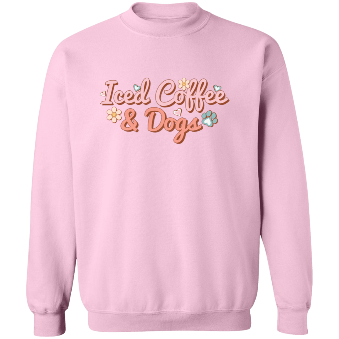Iced Coffee & Dogs Crewneck Pullover Sweatshirt