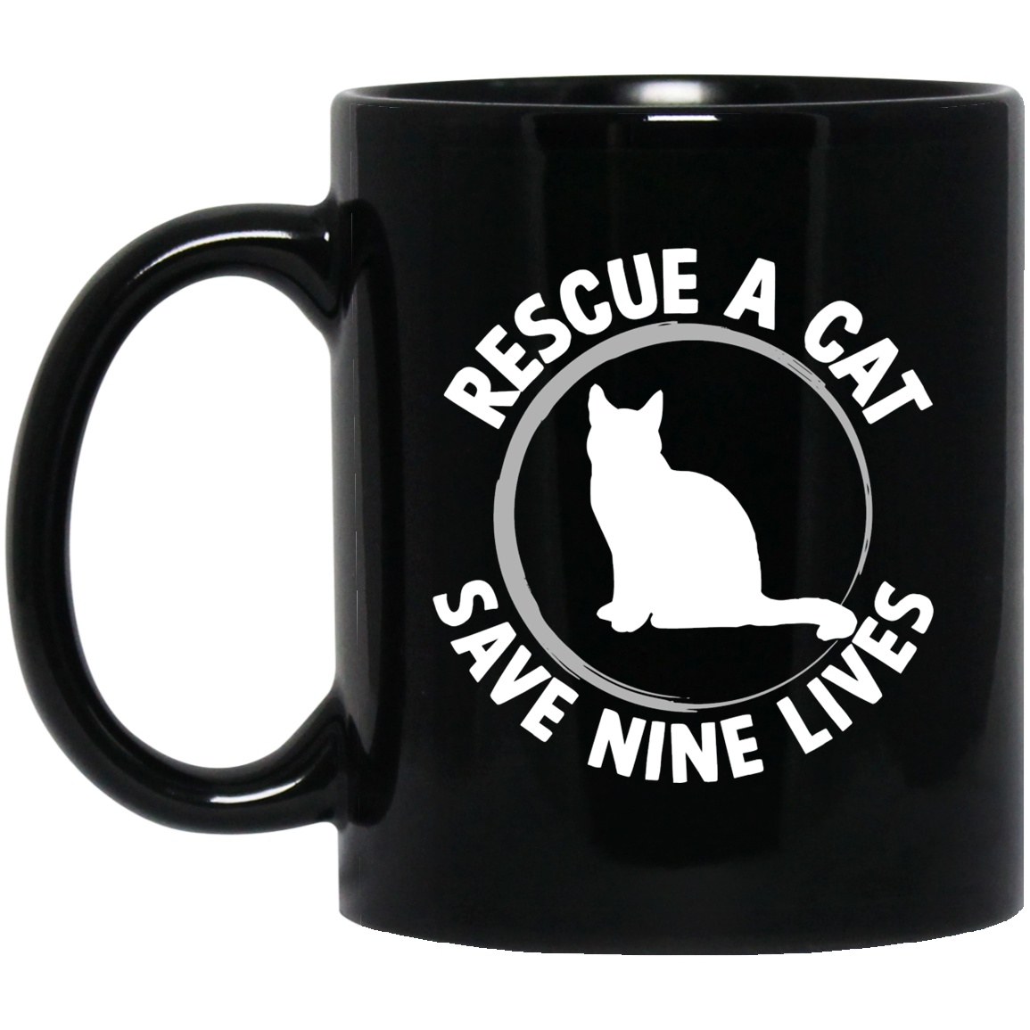 Rescue a Cat - Black Mugs